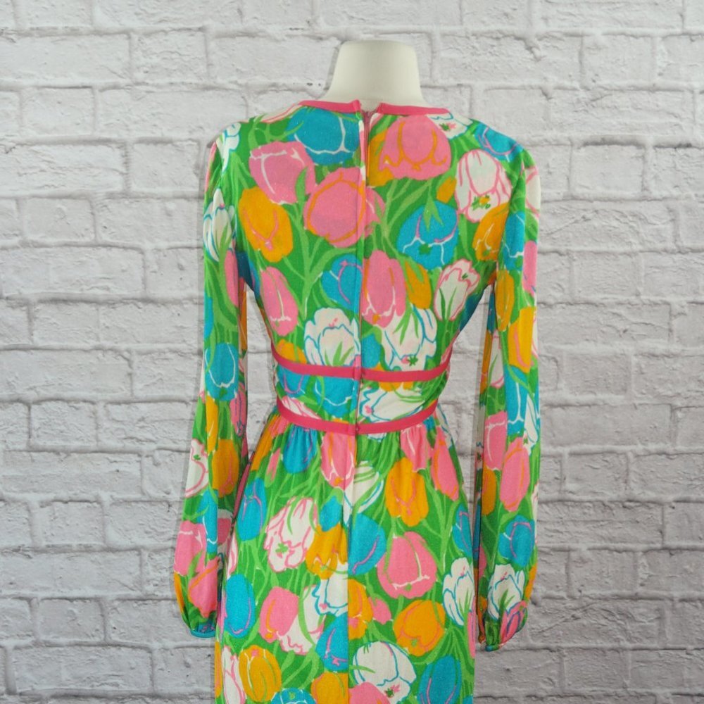 Vintage 70s Floral Tulip Maxi Dress - Picture 6 of 9